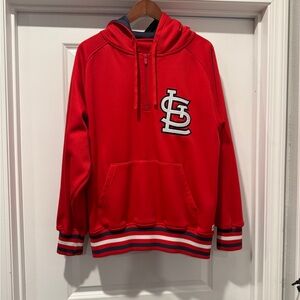 Stussy Red Hooded Sweater with Logo